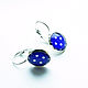 Order Silver plated earrings 'Polka dots' (blue). Linda (LKdesign). Livemaster. . Earrings Фото №3