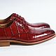 Men's Derby shoes, crocodile leather, in Burgundy!. Derby. SHOES&BAGS. My Livemaster. Фото №4