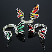 Украшения handmade. Livemaster - original item Butterfly ring made of 925 sterling silver enamel BS0004. Handmade.