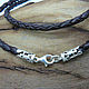 Order Cord, lace, leather braided choker silver 4 mm. Urbanstyle. Livemaster. . Chokers Фото №3