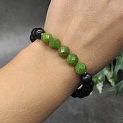 Украшения handmade. Livemaster - original item Natural jade, Shungite male/Female bracelet. Handmade.