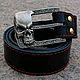 Order Leather belt 'Classic skull with a pattern'. apanasovru. Livemaster. . Straps Фото №3