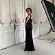 Длинное черное платье со шлейфом. Платья. Michelle Nardin atelier. Ярмарка Мастеров.  Фото №4