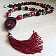 Necklace with pendant 'Saami blood' (eudialyte, ruby, agate, onyx), Necklace, Moscow,  Фото №1