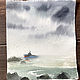 'The sea is calm' watercolor painting, Pictures, Korsakov,  Фото №1