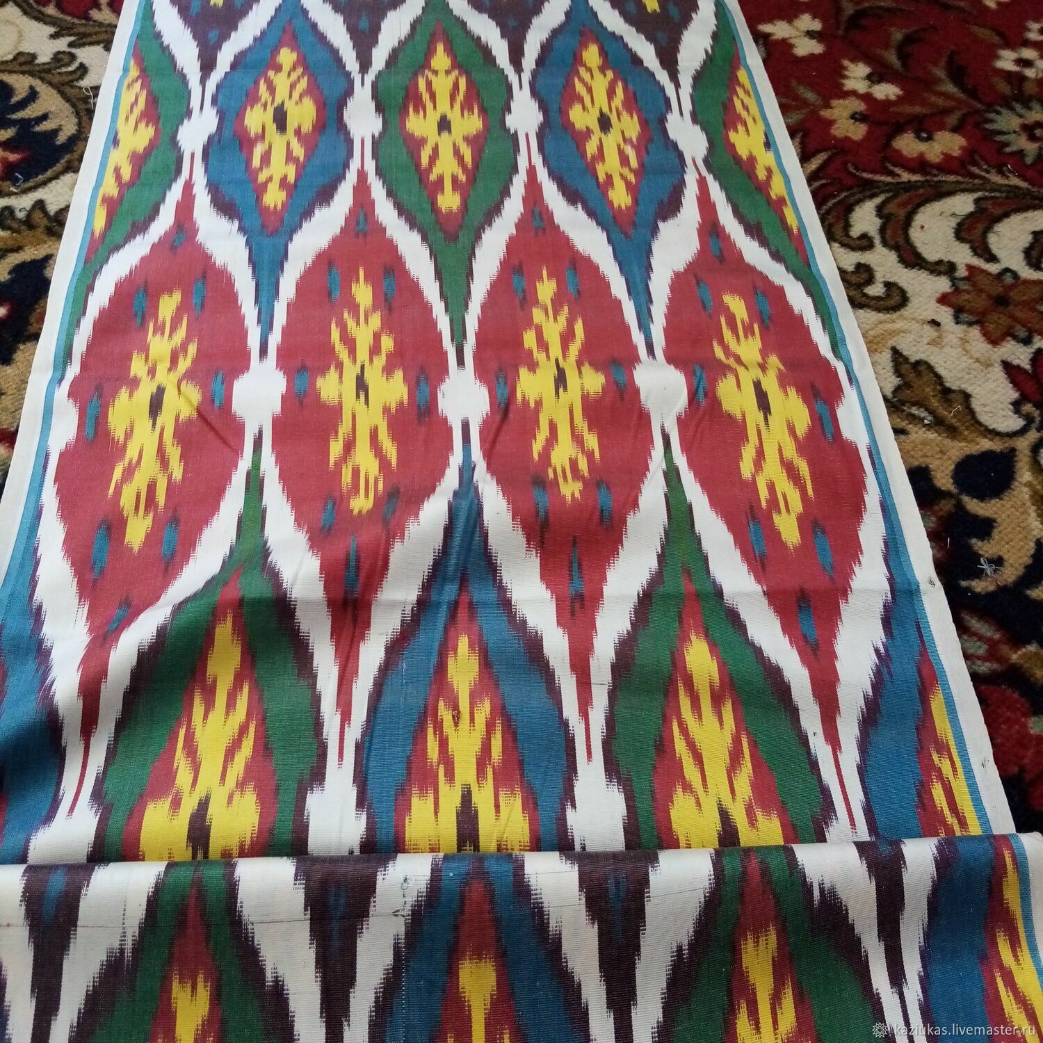 Узбекский шелковый икат. Ткань ручного ткачества Адрас в интернет-магазине Ярмарка Мастеров по цене 19800 ₽ – REG7ARU
