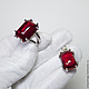 Gorgeous set (ring, pendant) with luxurious large corundum 72.45 ct! Author's manual work. The only instance!