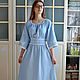 Boho linen long summer dress 'Fairy Tale' blue. Dresses. Kupava - ethno/boho. Online shopping on My Livemaster.  Фото №2