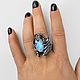 Кольцо серебряное с драконом и Лунным камнем. Кольца. Aventure.Jewelry. Ярмарка Мастеров.  Фото №4