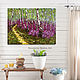 Oil painting with a forest path. Landscape with birches and pines, Pictures, Moscow,  Фото №1