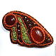 A brooch made of beads with carnelian Fantasy. Brooches. Beads Ideas. Online shopping on My Livemaster.  Фото №2