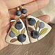 Earrings 'Blueberry' large triangular polymer clay. Earrings. AleksPolymer. Online shopping on My Livemaster.  Фото №2