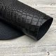 Capra Crocco Black (0,8-1,0 мм), цв. Черный, натуральная кожа, Кожа, Оренбург,  Фото №1