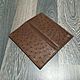 Order Vertical wallet made of ostrich leather, brown color. SHOES&BAGS. Livemaster. . Purse Фото №3
