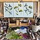 Mini painting with irises without a frame. Small oil paintings for the kitchen. Pictures. Zabaikalie. My Livemaster. Фото №5