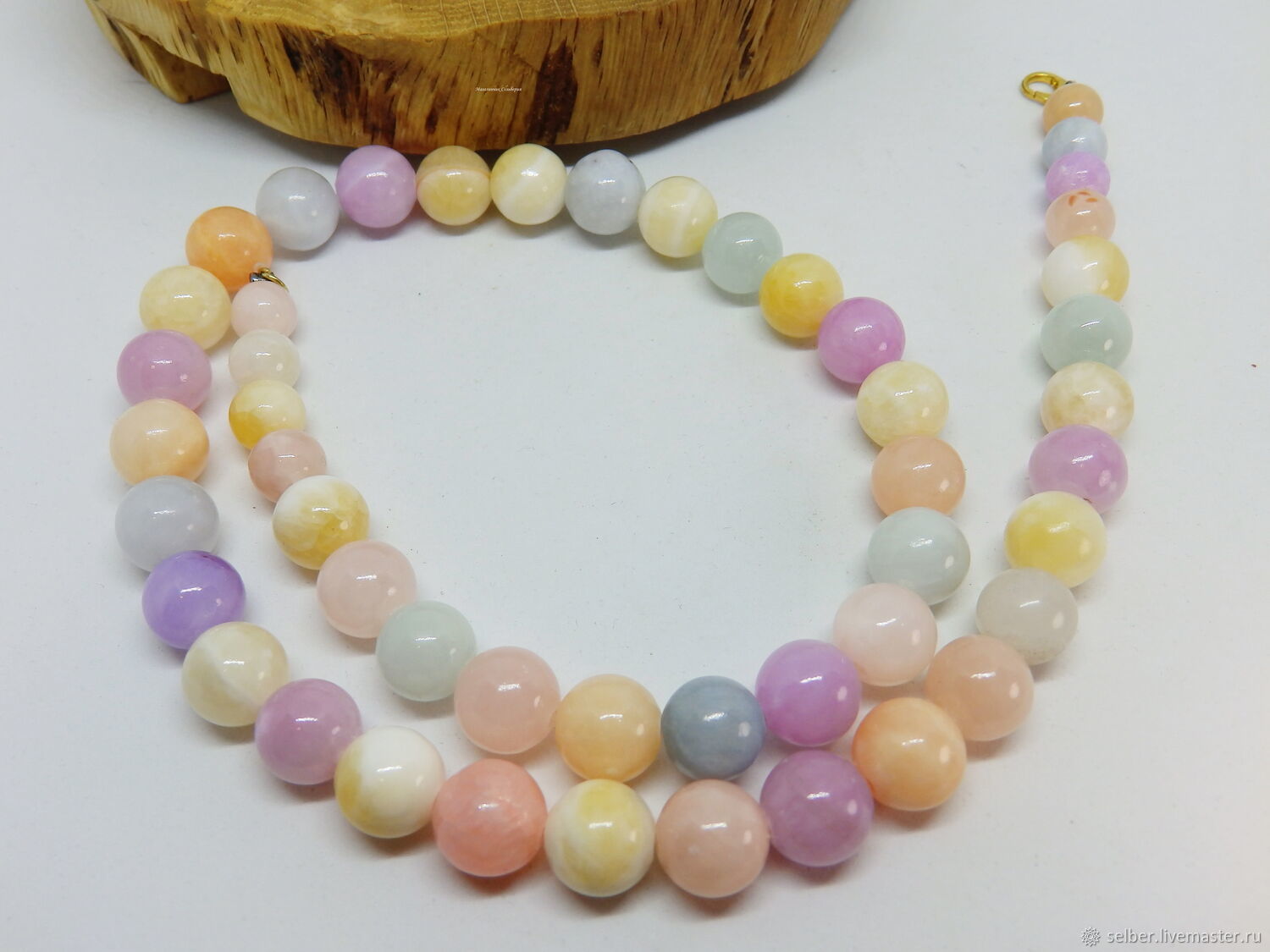Beads Delicate watercolor (calcite tone) 49 cm, Beads2, Gatchina,  Фото №1