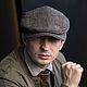 Кепка перевертыш. Кепка flat cap ГРОМ. Реглан бежевый и синий А24-05. Кепки. MoroshkaHats Головные уборы. Ярмарка Мастеров.  Фото №4