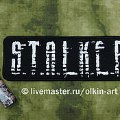 Субкультуры handmade. Livemaster - original item stripe back strap S. T. A. L. K. E. R. , the ragged font (black). Handmade.