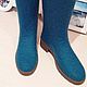 Boots on the sole, Boots handmade 'Azure', High Boots, Losino-Petrovsky,  Фото №1