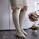 Linen boots 'Daryana' knitted summer. High Boots. MadameBoots. My Livemaster. Фото №4