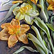 The picture is embroidered with ribbons'GOLDEN NARCISSUS'. Pictures. Gallery NS. Online shopping on My Livemaster.  Фото №2