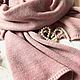 Order 100% Classic large pink wool scarf in grey. hitwool (hitwool). Livemaster. . Scarves Фото №3