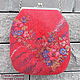 Red Handbag, Scarlet Purse, Tiny Bag with Chain, Handmade Clutch, Clasp Bag, Khmelnitsky,  Фото №1