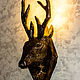 Декоративная голова оленя светильник, Настенные светильники, Вологда,  Фото №1