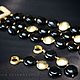 Bracelet 'Gold and Black' black agate, Goldfield, zircons. Bead bracelet. Татьяна Петренкофф (Elegance&Style). My Livemaster. Фото №6