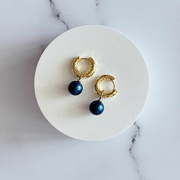 Украшения ручной работы. Ярмарка Мастеров - ручная работа Серьги-конго с жемчугом Swarovski. Handmade.