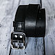 Cinturón de cuero hecho a mano con hebilla de acero inoxidable fundido, Straps, Sergiev Posad,  Фото №1