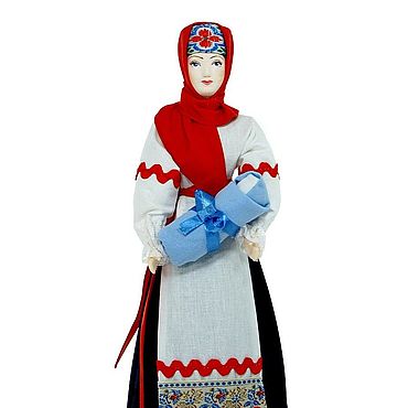 Куклы и игрушки ручной работы. Ярмарка Мастеров - ручная работа Крестьянка с ребенком. Кукла фарфоровая (0696). Handmade.