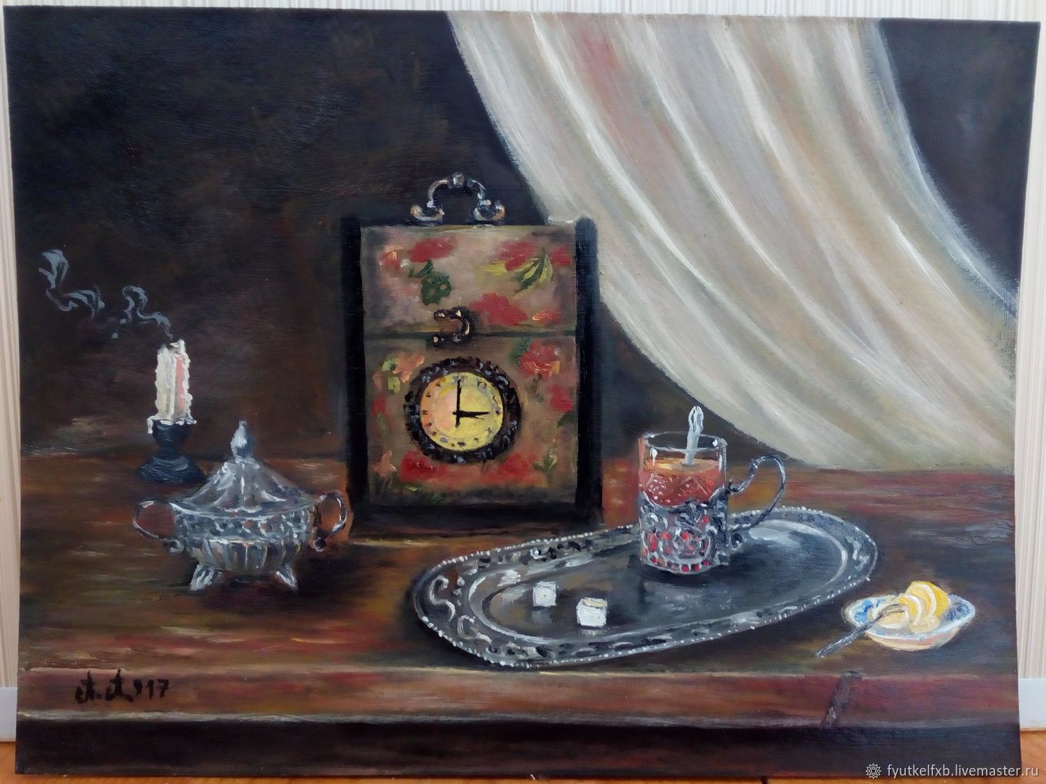Oil painting 'Tea with lemon'( oil 18/24), Pictures, Moscow,  Фото №1