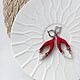 Earrings Classic Leaves Red White Gradient buy, Earrings, Novocheboksarsk,  Фото №1