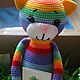 Knitted toy rainbow cat. Bright souvenir. Unusual gift. Stuffed Toys. elenka12. My Livemaster. Фото №4