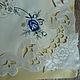 Винтаж: Скатерть Розы сине- голубые. Текстиль винтажный. Ретро- ВинтажЕ. Интернет-магазин Ярмарка Мастеров.  Фото №2