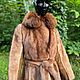 Шуба из натурального меха норки с пушистым воротником из лисы. Пальто. Stylish mink. Ярмарка Мастеров.  Фото №4