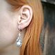 Серьги голубые жемчужные. Серьги классические. Selena Di украшения wire wrap. Ярмарка Мастеров.  Фото №5