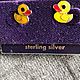 Earrings ' Ducklings, Holland, Vintage earrings, Arnhem,  Фото №1