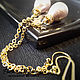 Pendientes de la cadena con perlas en oro. Earrings. Kati Jewelery. Ярмарка Мастеров.  Фото №4