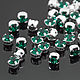 Chaton Montees 4мм Emerald в серебряной оправе Шатоны Сваровски 15 шт, Кристаллы, Краснодар,  Фото №1