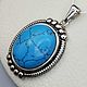 Silver pendant with turquoise 21h18 mm. Pendants. yakitoriya. Online shopping on My Livemaster.  Фото №2