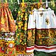 Ткань Хохлома, Матрешки, славянские ткани для пошива костюмов, Ткани, Москва,  Фото №1
