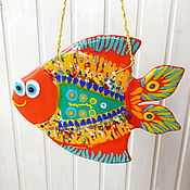 Картины и панно handmade. Livemaster - original item Panel: tropical fish made of art glass, fusing decor. Handmade.