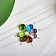 Stud earrings East with green droplets. Stud earrings. Aliento-jewerly (alientojewelry). My Livemaster. Фото №4