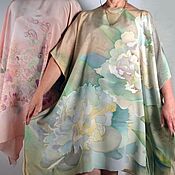 Мак ослепительный - шелковое платье батик