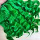 Natural hair for dolls (Green), Doll hair, Kamyshin,  Фото №1