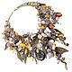 Dawn lilac, necklace made of natural stones-amber, amethyst, pearls, Necklace, St. Petersburg,  Фото №1