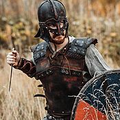 Субкультуры handmade. Livemaster - original item Leather cuirass with metal details(medieval Viking armor). Handmade.