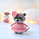 Raccoon girl in a dress, Stuffed Toys, Lipetsk,  Фото №1